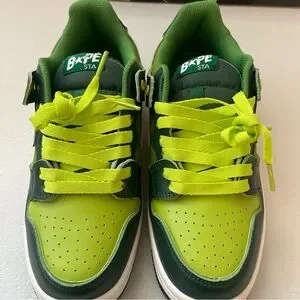A BATHING APE BAPE men\'s shoes SIZE 8 #1J30191024 green color new A Bathing Ape | Shoes | A Bathing Ape Bape Mens Shoes Size 8  main image 4